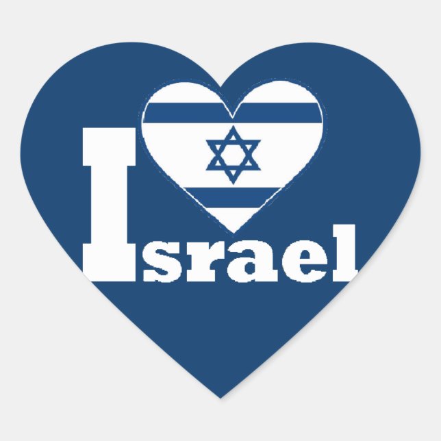 I Love Israel Heart Sticker (Front)