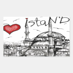 I love Istanbul Rectangular Sticker