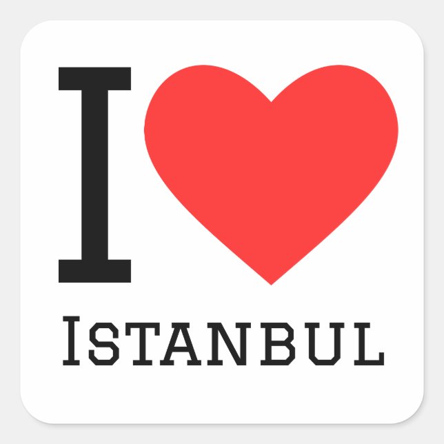 I love Istanbul Square Sticker (Front)
