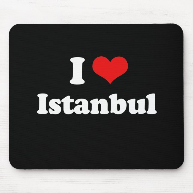 I Love Istanbul Tshirt White Tshirt Mouse Pad (Front)