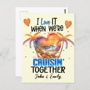 I love it when We're Cruisin' Together Cruise  Postcard