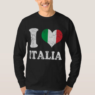 I Love Italia Flag Heart Italy Italian Italiano Me T-Shirt