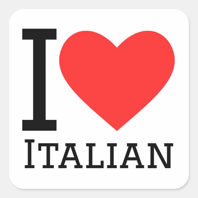 I love italian  square sticker (Front)