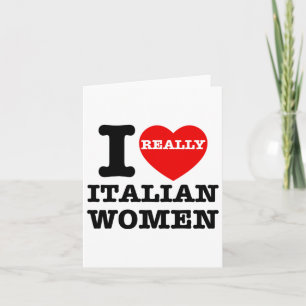 I Love Italian Women Red Heart Funny Couple Valent Card