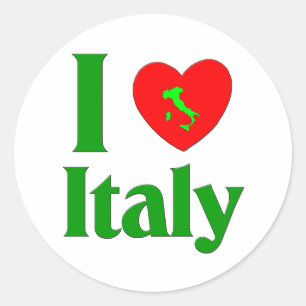 I Love Italy Classic Round Sticker