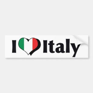I Love Italy Flag Bumper Sticker