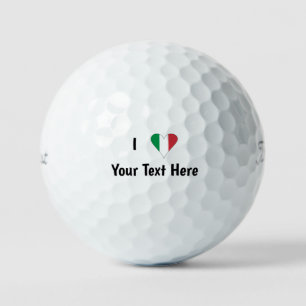 I Love (Italy Flag Heart) Your Text Golf Balls