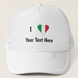 I Love (Italy Flag Heart) Your Text Trucker Hat