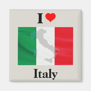 I Love Italy Flag Map Magnet