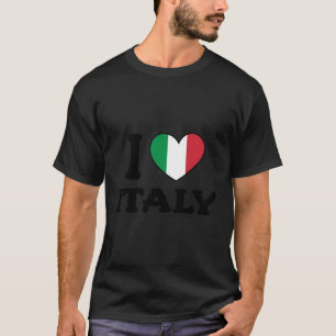 I Love Italy Heart Italian Flag T-Shirt