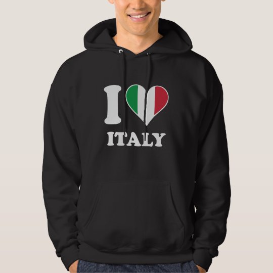 I Love Italy Italian Flag Heart Hoodie