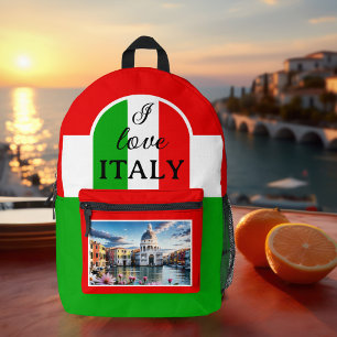 I Love Italy Photo Printed Backpack