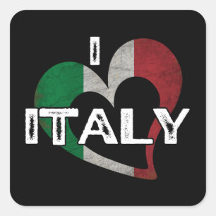 I LOVE ITALY SQUARE STICKER