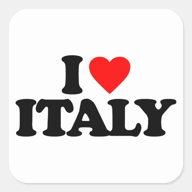 I LOVE ITALY SQUARE STICKER (Front)