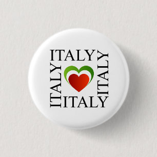 I love italy with italian flag colours 3 cm round badge