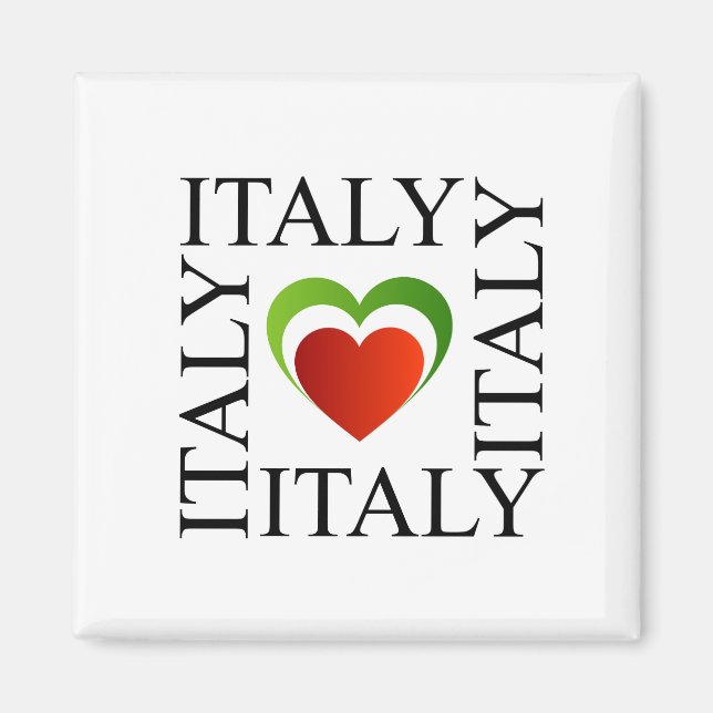 I love italy with italian flag colours magnet (Front)