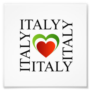 I love italy with italian flag colours photo print