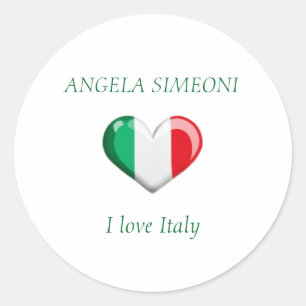 I love Italy Your name Classic Round Sticker