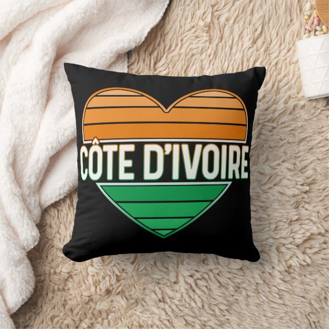 I Love Ivory Coast, Côte d'Ivoire Heart Cushion (Blanket)