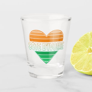I Love Ivory Coast, Côte d'Ivoire Heart Shot Glass