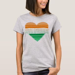 I Love Ivory Coast, Côte d'Ivoire Heart T-Shirt