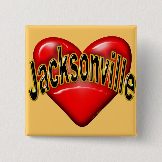 I Love Jacksonville 15 Cm Square Badge (Front)
