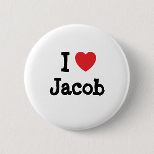 I love Jacob heart custom personalised 6 Cm Round Badge