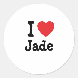 I love Jade heart T-Shirt Classic Round Sticker