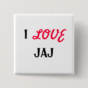 I, LOVE, JAJ 15 CM SQUARE BADGE