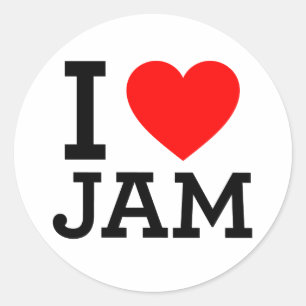 i love Jam Classic Round Sticker
