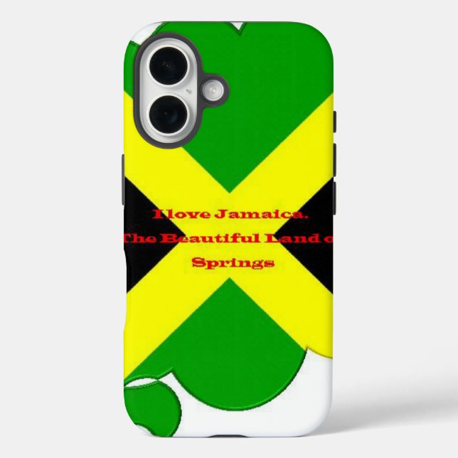 I Love Jamaica | Bold Flag Typography Art  Design Case-Mate iPhone Case (Back)