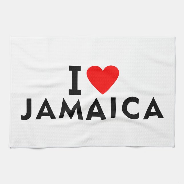 I love Jamaica country like heart travel tourism s Tea Towel (Horizontal)