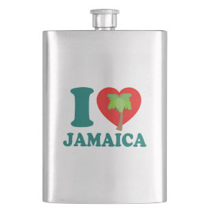 I Love Jamaica Hip Flask