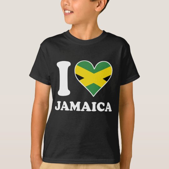 I Love Jamaica Jamaican Flag Heart T-Shirt