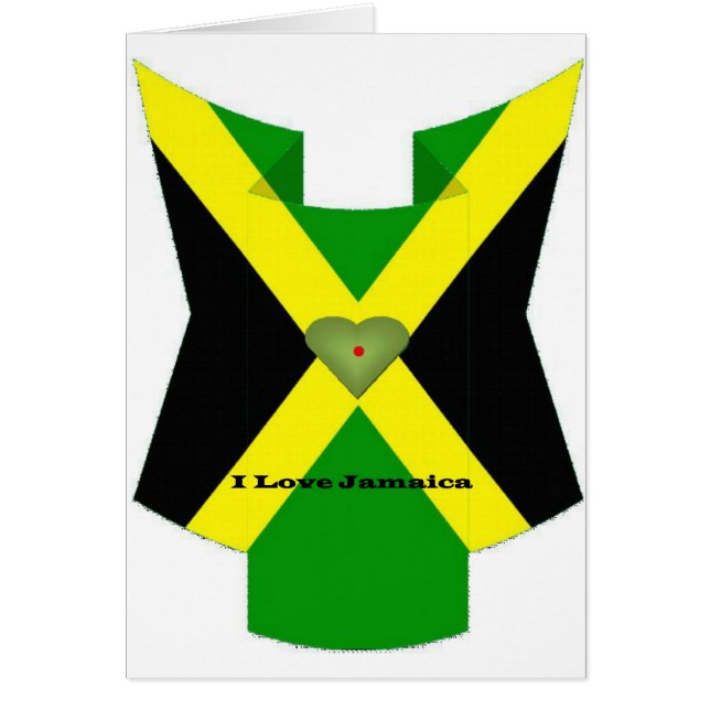 I Love Jamaica National Flag Colours  (Front)