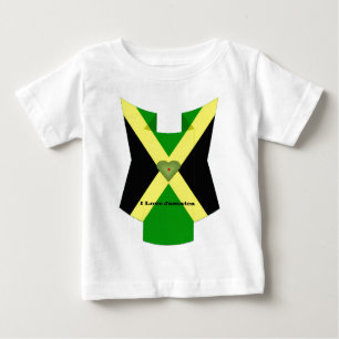 I Love Jamaica National Flag Colours Pattern Desig Baby T-Shirt