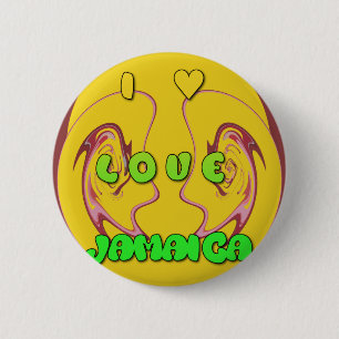 I love Jamaica.png 6 Cm Round Badge