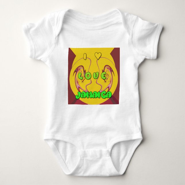 I love Jamaica.png Baby Bodysuit (Front)