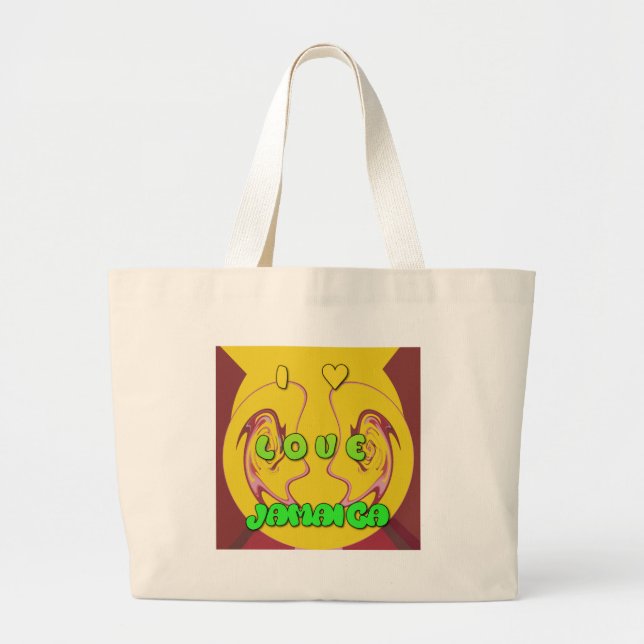 I love Jamaica.png Large Tote Bag (Front)