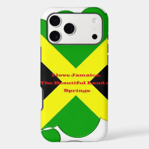 I Love Jamaica Text on Flag Art Print