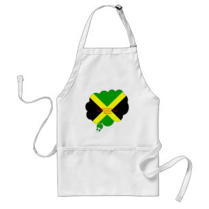 I Love Jamaica Text on Flag Art Print Standard Apron