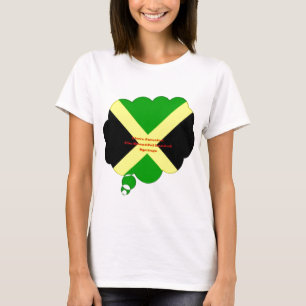 I Love Jamaica Text on Flag Art Print T-Shirt