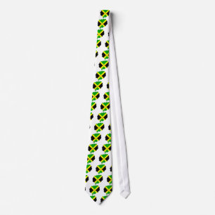 I Love Jamaica Text on Flag Art Print Tie