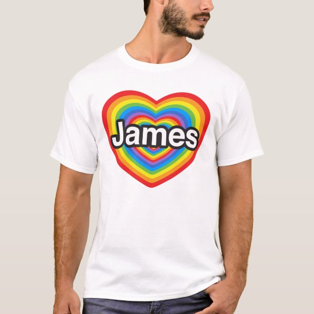 I love James. I love you James. Heart T-Shirt (Front)
