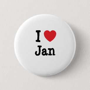 I love Jan heart T-Shirt 6 Cm Round Badge