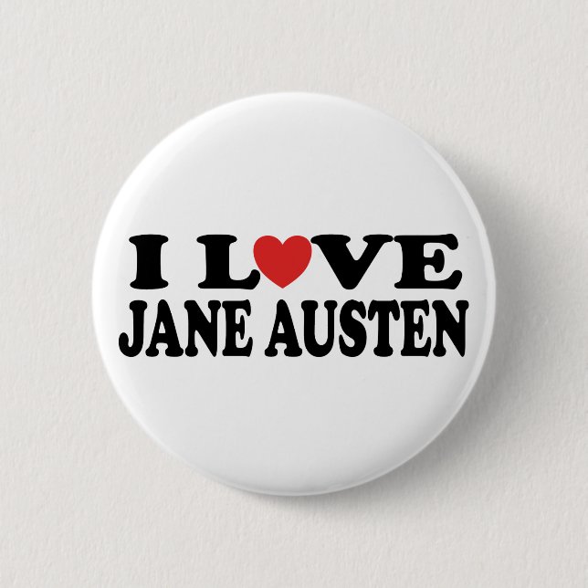 I Love Jane Austen Classic 6 Cm Round Badge (Front)