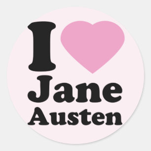 I Love Jane Austen Stickers