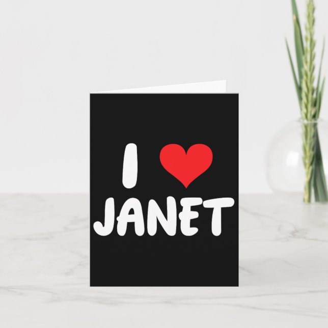I Love Janet - Heart - Name  Card (Front)