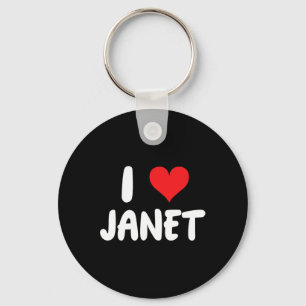 I Love Janet - Heart - Name  Key Ring