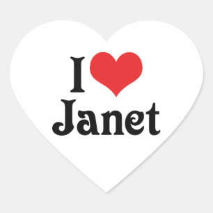 I Love Janet Heart Sticker